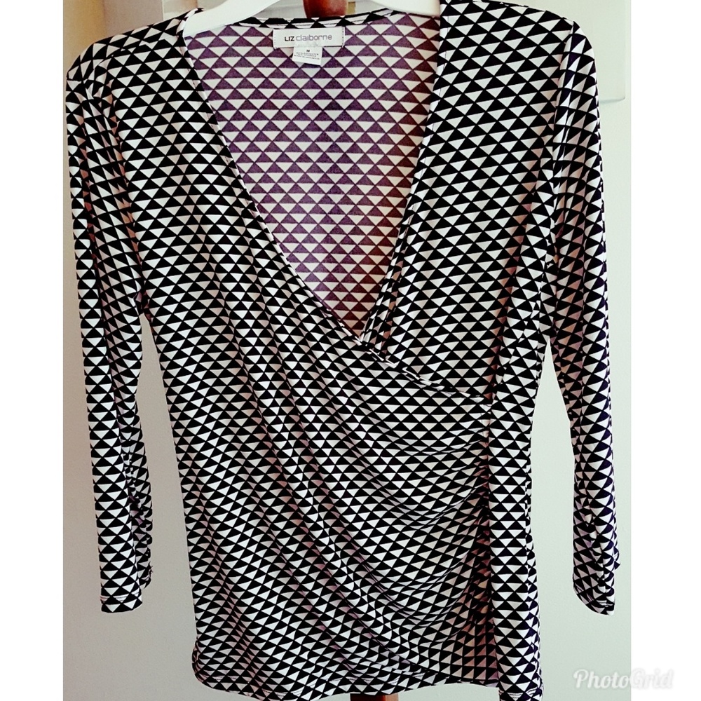 LIZ CLAIBORNE black/whiteTOP